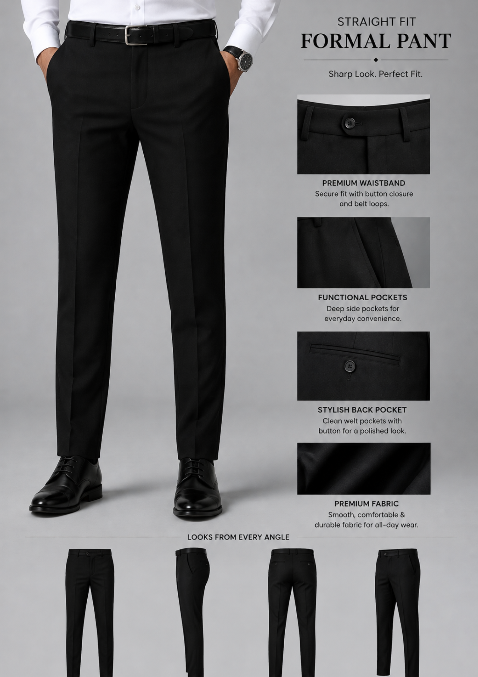 formal straight fir pant